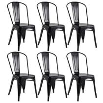 Kit 6 Cadeiras Iron Tolix - Preto Kit 6 Cadeiras Iron Tolix - Preto