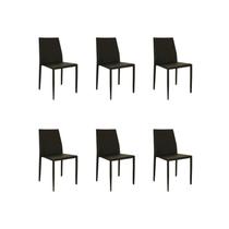 Kit 6 Cadeiras Jantar Amanda Marrom PVC Rivatti Kit 6 Cadeiras Jantar Amanda Marrom PVC Rivatti