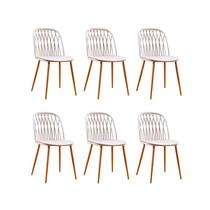 Kit 6 Cadeiras Jantar Ariane Nude Polipropileno