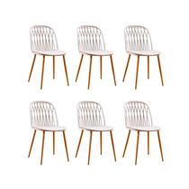Kit 6 Cadeiras Jantar Ariane Nude Polipropileno Rivatti