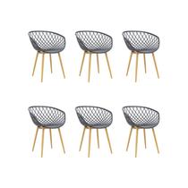 Kit 6 Cadeiras Jantar Clarice Preta Polipropileno Rivatti