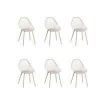 Kit 6 Cadeiras Jantar Cloe Nude PP Base Aço Kit 6 Cadeiras Jantar Cloe Nude PP Base Aço