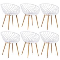 Kit 6 Cadeiras Laráz Clarice Nest de Jantar - Branco