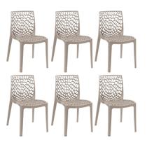 Kit 6 Cadeiras Laráz Gruvyer Design Anatômico - Nude Kit 6 Cadeiras Laráz Gruvyer Design Anatômico - Nude