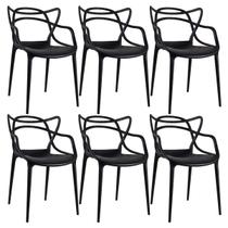 Kit 6 Cadeiras Laráz Master Allegra de Jantar Preto