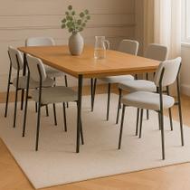 Kit 6 Cadeiras Lilly Boucle Cinza - Sallar Home