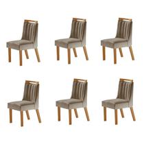 Kit 6 Cadeiras Lottus Cinamomo/Capuccino - Lj Móveis