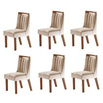 Kit 6 Cadeiras Lottus Cinamomo/Creme - Lj Móveis