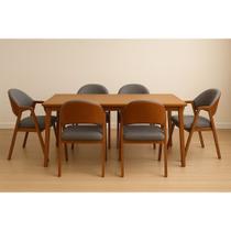 Kit 6 Cadeiras Luiza Sala de Jantar com Braço Madeira Maciça Movellu Home Kit 6 Cadeiras Luiza Sala de Jantar com Braço Madeira Maciça Movellu Home