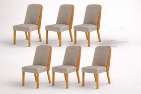 Kit 6 cadeiras maciça de Jantar Estofada Iza- Arbo Design Kit 6 cadeiras maciça de Jantar Estofada Iza- Arbo Design