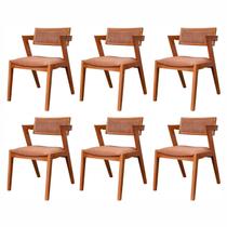Kit 6 Cadeiras Madeira Maciça e Estofada Ímola Authentic Espresso Móveis