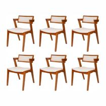 Kit 6 Cadeiras Madeira Maciça e Estofada Ímola Authentic Espresso Móveis