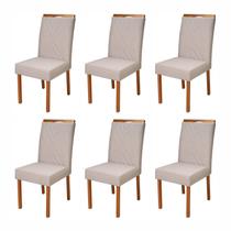 Kit 6 Cadeiras Madeira Maciça, Estofada e Bordada Liz Authentic Espresso Móveis