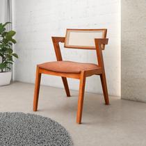 Kit 6 Cadeiras Madeira Maciça, Rattan de Fibra 100% Natural e Estofada Verona Espresso Móveis