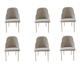 Kit 6 Cadeiras Maitê Para Sala Mesa de Jantar Moderna Base de Ferro Tecido Bouclé Premium Bege Topii Moda Casa Kit 6 Cadeiras Maitê Para Sala Mesa de Jantar Moderna Base de Ferro Tecido Bouclé Premium Bege Topii Moda Casa
