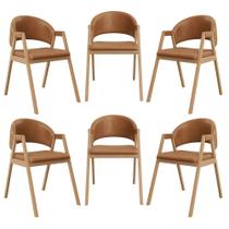 Kit 6 Cadeiras Mesa Jantar Suellen Versátil Reforçada material sintético