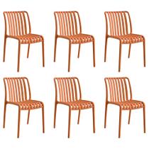 Kit 6 Cadeiras Monoblocos Área Externa Ipanema com Proteção UV Telha G56 - Gran Belo