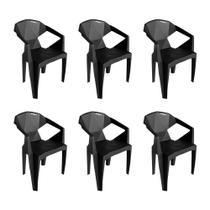 Kit 6 Cadeiras New Alegra 3d Preta