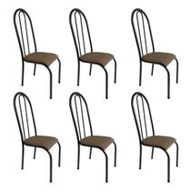 Kit 6 Cadeiras para Cozinha Requinte Bege 409 - Wj Design