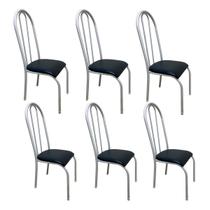 Kit 6 Cadeiras para Cozinha Requinte Branco/Preto - Wj Design