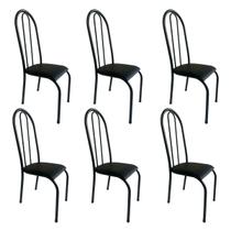 Kit 6 Cadeiras para Cozinha Requinte Preto 409 - Wj Design