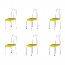 Kit 6 Cadeiras Para Mesa De Jantar 104 Branco/Amarelo
