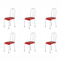 Kit 6 Cadeiras Para Mesa De Jantar 104 Branco/Vermelho