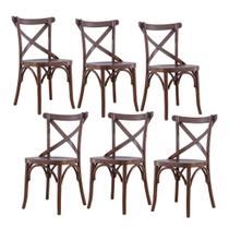 Kit 6 Cadeiras para Mesa de Jantar Espanha 39 x 94 Cm Madeira Maciça Tauari Verniz