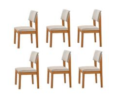 Kit 6 Cadeiras para Mesa de Jantar Estofada - Turim - LJ Móveis Kit 6 Cadeiras para Mesa de Jantar Estofada - Turim - LJ Móveis