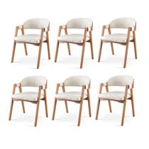 Kit 6 Cadeiras para Mesa de Jantar Gaia Yescasa Bege Kit 6 Cadeiras para Mesa de Jantar Gaia Yescasa Bege