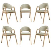 Kit 6 Cadeiras Para Mesa De Jantar Moderna material sintético Balaqui Bege