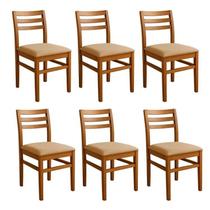 Kit 6 Cadeiras para Sala de Jantar em Madeira Maciça Diamante Kit 6 Cadeiras para Sala de Jantar em Madeira Maciça Diamante
