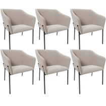 Kit 6 Cadeiras Para Sala De Jantar Estar Living Olívia L02 Bouclê Creme - Lyam Decor Kit 6 Cadeiras Para Sala De Jantar Estar Living Olívia L02 Bouclê Creme - Lyam Decor