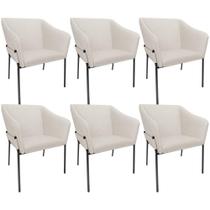 Kit 6 Cadeiras Para Sala de Jantar Estar Living Olívia L02 Linho Cru - Lyam Decor Kit 6 Cadeiras Para Sala de Jantar Estar Living Olívia L02 Linho Cru - Lyam Decor