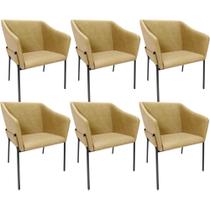 Kit 6 Cadeiras Para Sala de Jantar Estar Living Olívia L02 material sintético Fendi - Lyam Decor