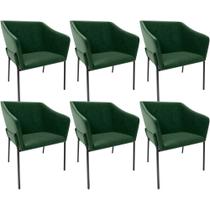 Kit 6 Cadeiras Para Sala de Jantar Estar Living Olívia L02 material sintético Verde - Lyam Decor