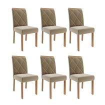 Kit 6 Cadeiras para Sala de Jantar Estofadas fernanda