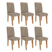 Kit 6 Cadeiras para Sala de Jantar Estofadas Tais