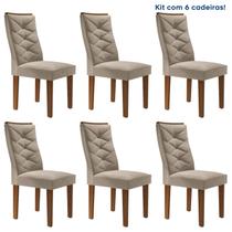 Kit 6 Cadeiras para Sala de Jantar Germany Espresso Móveis Kit 6 Cadeiras para Sala de Jantar Germany Espresso Móveis