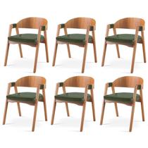 Kit 6 Cadeiras para Sala de Jantar Luna Verde