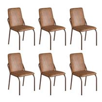 Kit 6 Cadeiras para Sala de Jantar Malibu Marrom