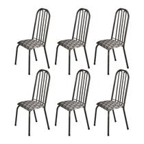 Kit 6 Cadeiras para Sala de Jantar Natal Prata Martelado