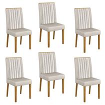 Kit 6 Cadeiras para Sala de Jantar Pés em Madeira Maciça Mari