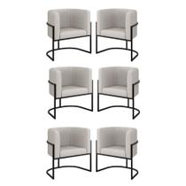 Kit 6 Cadeiras Poltrona Lua material sintético Sala Quarto Preto Balaqui Kit 6 Cadeiras Poltrona Lua material sintético Sala Quarto Preto Balaqui