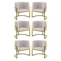 Kit 6 Cadeiras Poltrona Lua Veludo Sala Quarto Gold Balaqui Kit 6 Cadeiras Poltrona Lua Veludo Sala Quarto Gold Balaqui