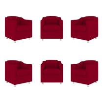 Kit 6 CadeiraS PoltronaS DecorativaS Espera Clinica Dentista