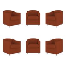 Kit 6 CadeiraS PoltronaS DecorativaS Espera Clinica Dentista