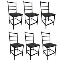Kit 6 Cadeiras Reforçada Para Cozinha E Sala Jantar Ana Assento Marrom Kit 6 Cadeiras Reforçada Para Cozinha E Sala Jantar Ana Assento Marrom