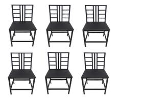 Kit 6 Cadeiras Reforçada Para Cozinha Lorena Preto - CLEVIE STORE
