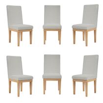 KIT 6 Cadeiras Reforçada para Mesa de Jantar Luxo Linho
